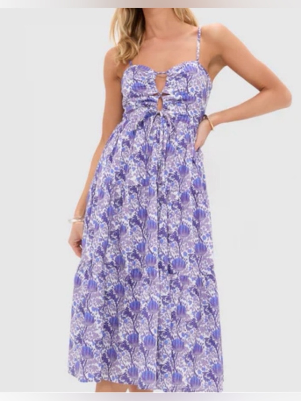 HYACINTH HOUSE NWT
Purple Multi Floral Corinne
Cut-Out Midi Dress size XXL